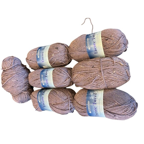 6-7 Skeens PLYMOUTH ENCORE TWEED Acrylic, Wool, Rayon Purple - Picture 2 of 5